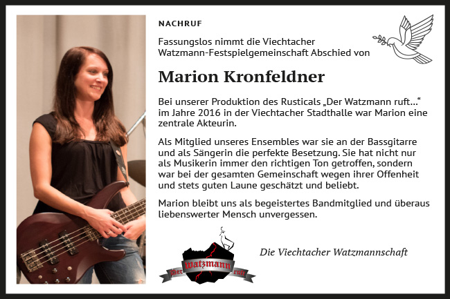 Nachruf Marion Kronfeldner